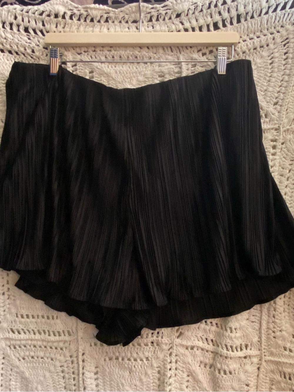 ARULA Black Pleated Flowy Shorts